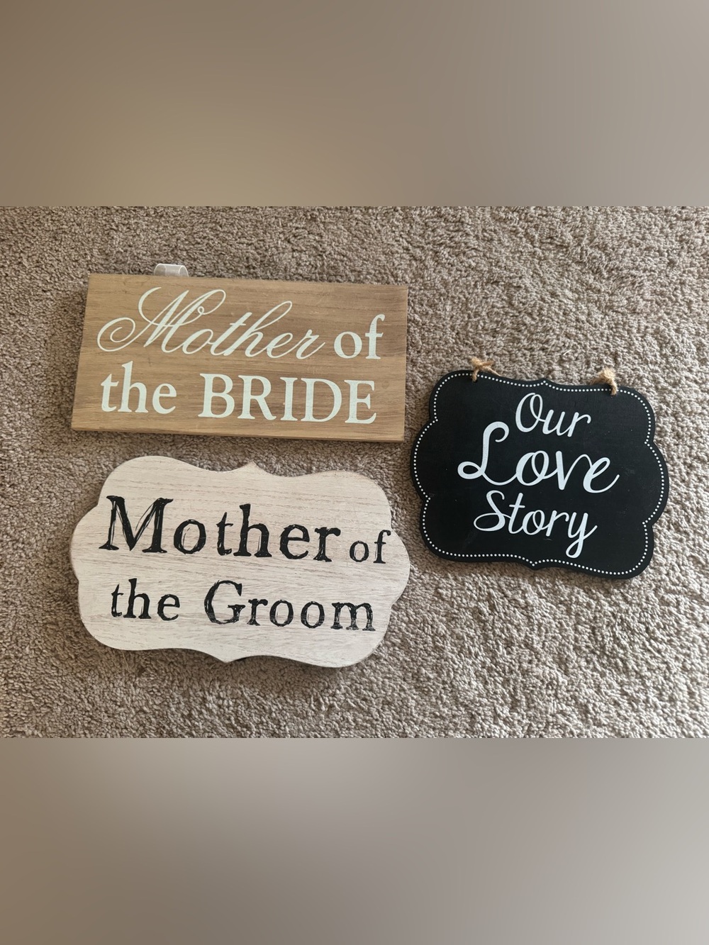 Darice Rustic Wedding Signs - Black, White, Brown